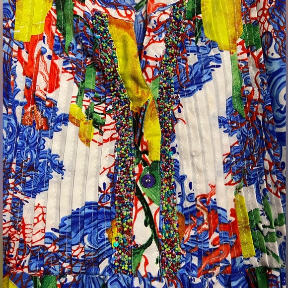 Antica Santoria by Giacomo Cinque Swimsuit Cover Up Tunic Top Size L - Picture 2 of 7